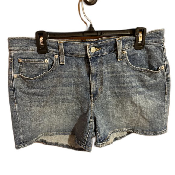 Levi’s Mid Length Denim‎ Shorts 5 Pocket Medium Blue - Picture 1 of 13